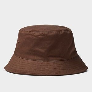 Unisex chocolate brown minimalist 100% organic cotton bucket hat NWT
